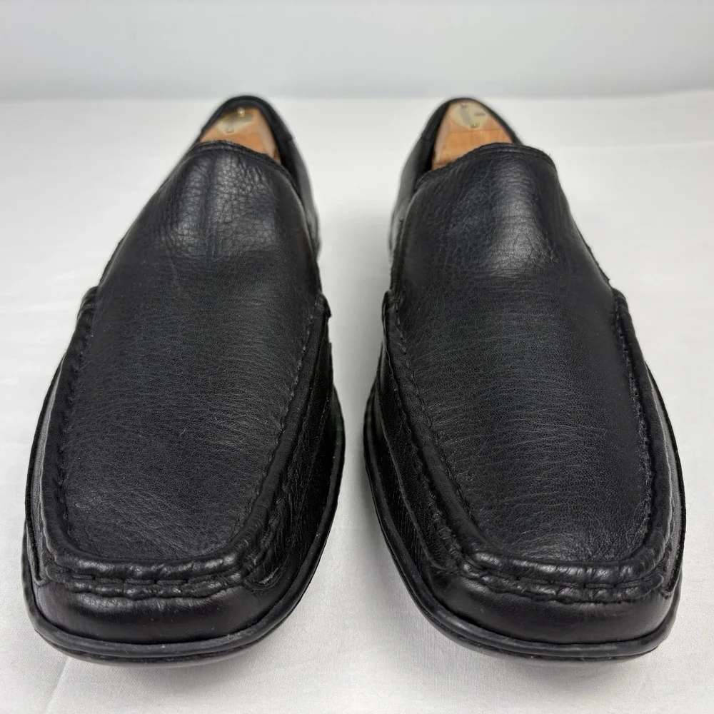 BORN Weston Soft Leather Slip On Moccasin Driving Shoes 10.5M Black EUC
